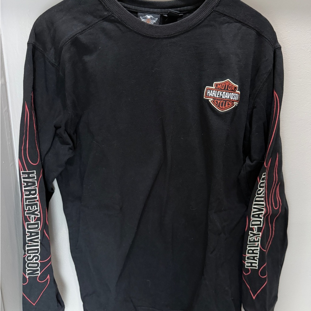 Harley-Davidson Black Long Sleeve Tee with Red Graphics